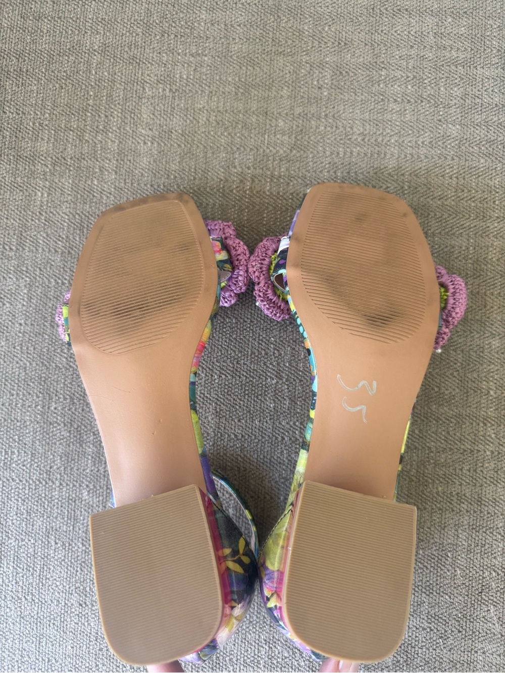 Betsey Johnson Multicolor Floral Crochet-Pearl Ankle-Strap Heels - Picture 4 of 7